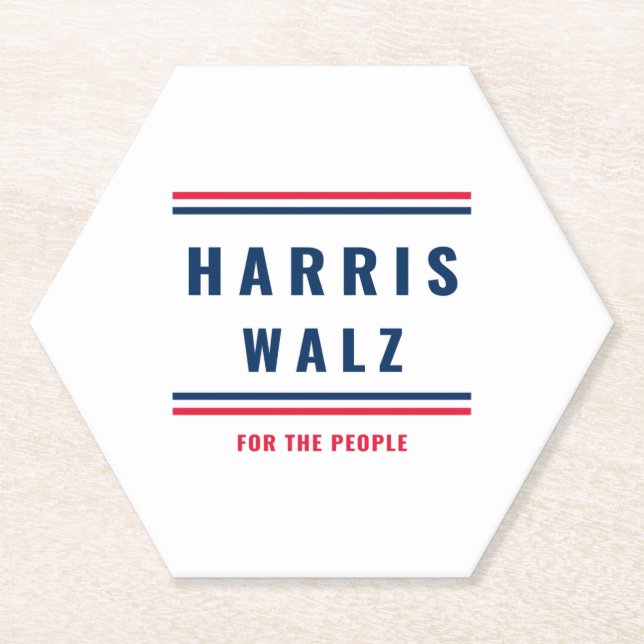 HARRIS WALZ - 2024 ELECTION  PAPER COASTER (Front)