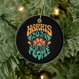 Harris Walz 2024 Election President Kamala Harris Ceramic Ornament