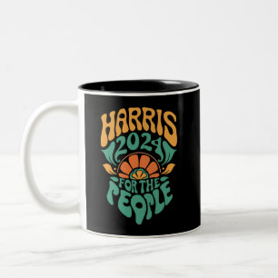 Harris Walz 2024 Election President Kamala Harris  Two-Tone Coffee Mug