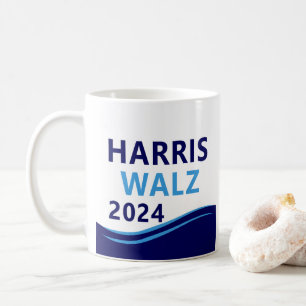 Harris Walz 2024 for President Blue Wave Coffee Mug