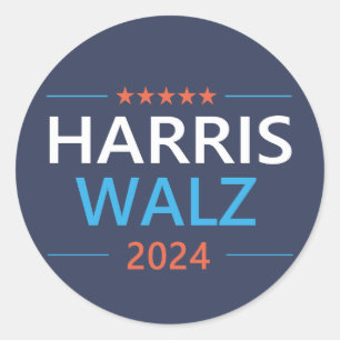 Harris Walz 2024 for President Classic Round Sticker