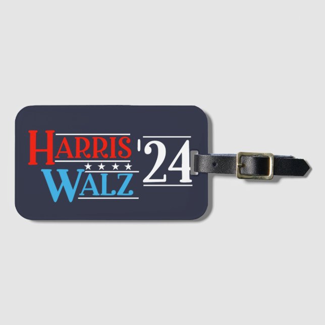 Harris Walz 2024 for President Luggage Tag (Front Horizontal)