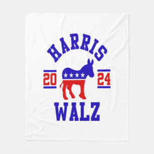 Harris Walz 2024 for President Patriotic Democrat  Fleece Blanket