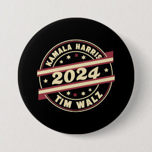 Harris Walz 2024 for President Patriotic Kamala 3 Inch Round Button