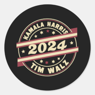 Harris Walz 2024 for President Patriotic Kamala  Classic Round Sticker