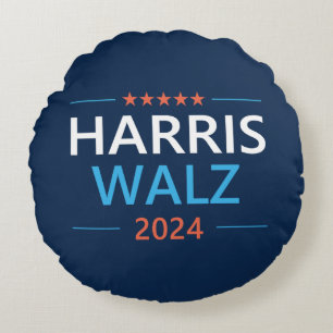 Harris Walz 2024 for President Round Pillow