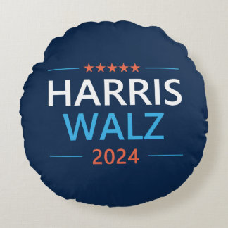 Harris Walz 2024 for President Round Pillow