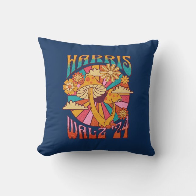 Harris Walz 2024 for President Throw Pillow (Front)