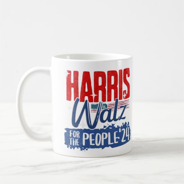 Harris Walz 2024 For the People Election Democrat Coffee Mug (Left)