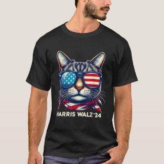 Harris Walz 2024 Funny Cat Election Kamala Harris T-Shirt