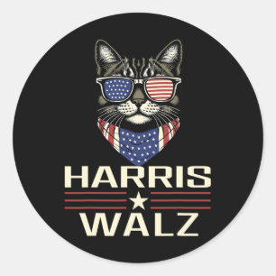 Harris Walz 2024 Harris Waltz Democratic Vp Presid Classic Round Sticker
