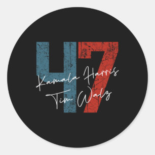 Harris Walz 2024 Harris Waltz President Democratic Classic Round Sticker