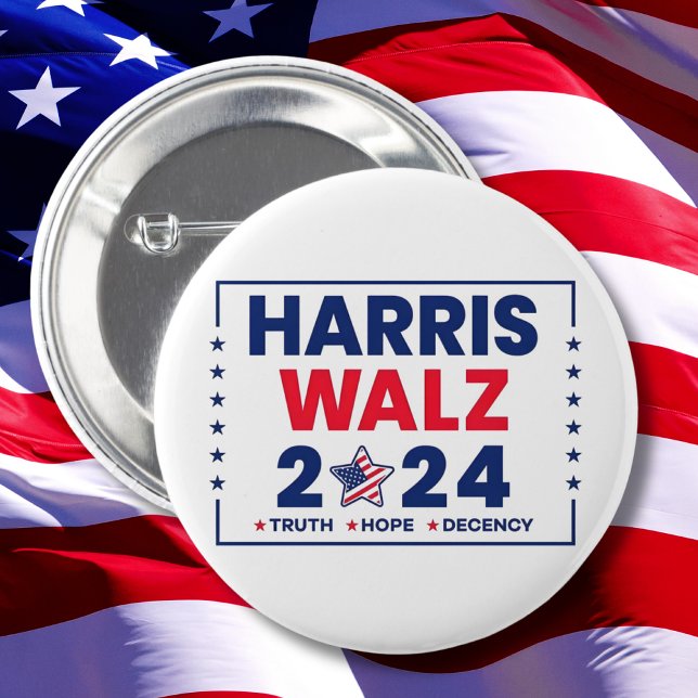 Harris Walz 2024 | Harris Walz 2 Inch Round Button (Creator Uploaded)