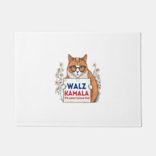 Harris Walz 2024 kamala cat Doormat