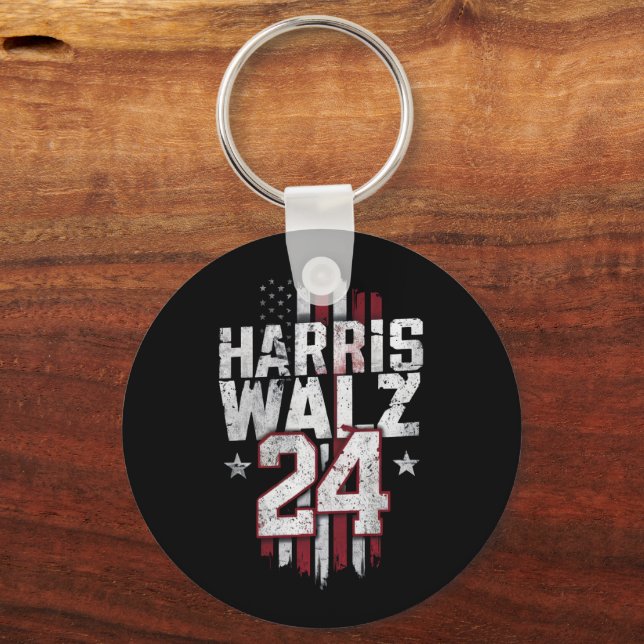 Harris Walz 2024 Kamala Harris 2024 Tim Walz 2024  Keychain (Front)