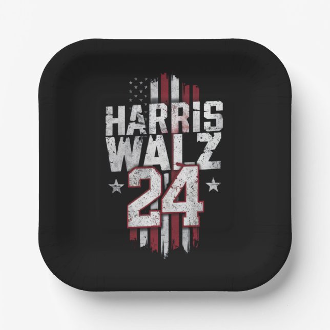 Harris Walz 2024 Kamala Harris 2024 Tim Walz 2024  Paper Plate (Front)