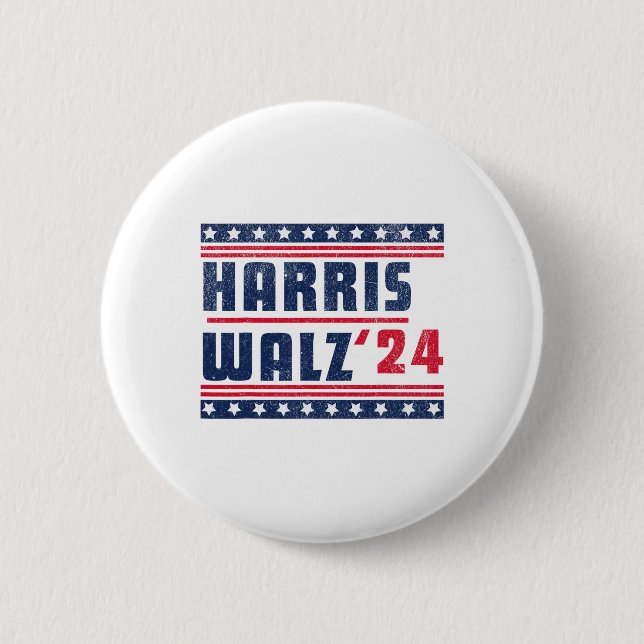 Harris Walz 2024 Kamala Harris And Tim Walz 2024  2 Inch Round Button (Front)