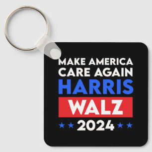 Harris Walz 2024 Make America Care Again Keychain