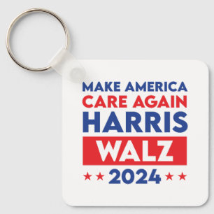 Harris Walz 2024 Make America Care Again Keychain