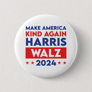 Harris Walz 2024 Make America Kind Again 2 Inch Round Button