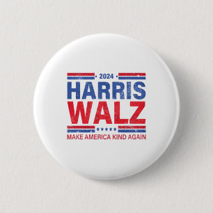 Harris Walz 2024 Make America Kind Again  2 Inch Round Button