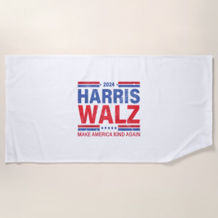 Harris Walz 2024 Make America Kind Again Beach Towel