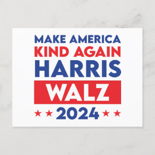 Harris Walz 2024 Make America Kind Again Postcard
