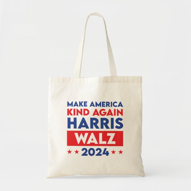 Harris Walz 2024 Make America Kind Again Tote Bag (Front)