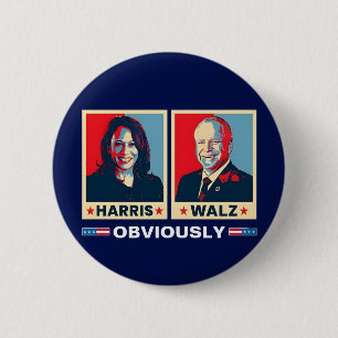 Harris Walz 2024 Obviously 2 Inch Round Button