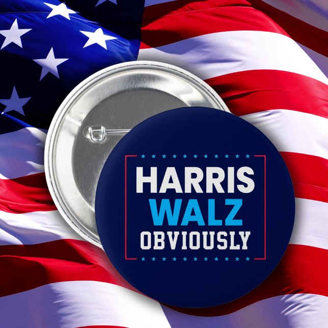 Harris Walz 2024 Obviously 2 Inch Round Button (Creator Uploaded)