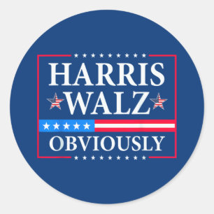 Harris Walz 2024 Obviously Classic Round Sticker