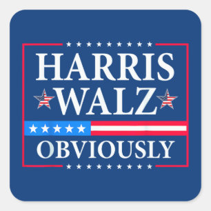 Harris Walz 2024 Obviously Square Sticker