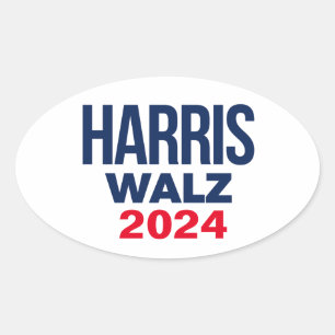 HARRIS WALZ 2024 OVAL STICKER