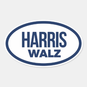 HARRIS WALZ 2024 OVAL STICKER