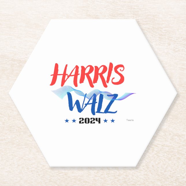 Harris Walz 2024  Paper Coaster (Front)