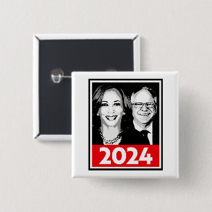 Harris Walz 2024 Poster 2 Inch Square Button