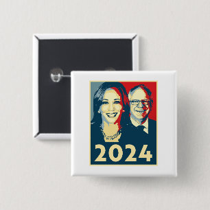 Harris Walz 2024 Poster 2 Inch Square Button