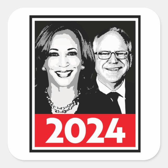 Harris Walz 2024 Poster Square Sticker (Front)