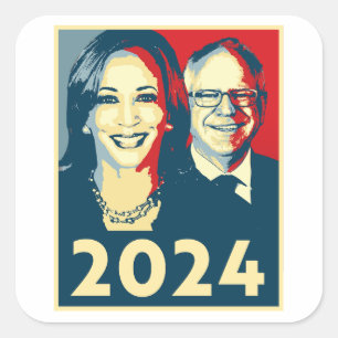 Harris Walz 2024 Poster Square Sticker