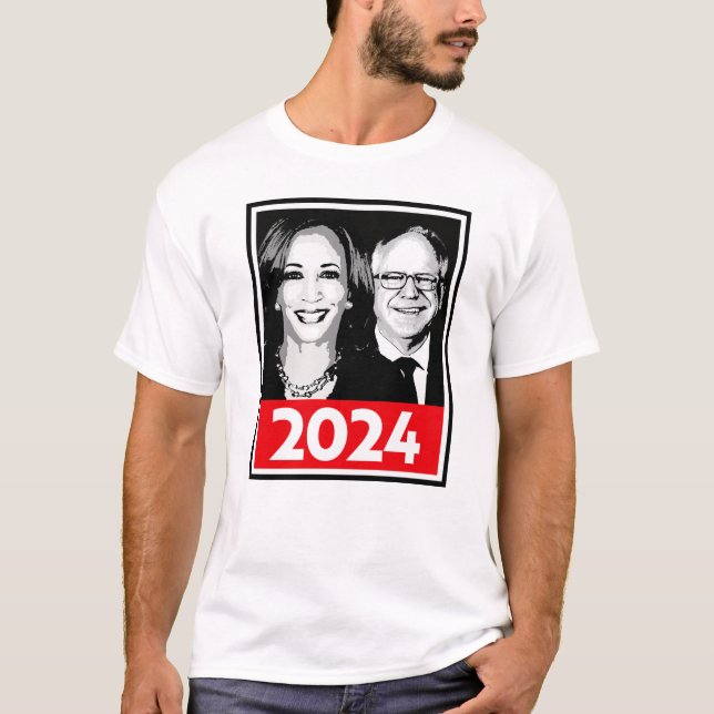 Harris Walz 2024 Poster T-Shirt (Front)