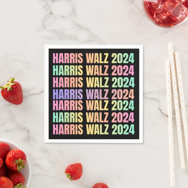 Harris Walz 2024 Rainbow Napkin (Insitu)
