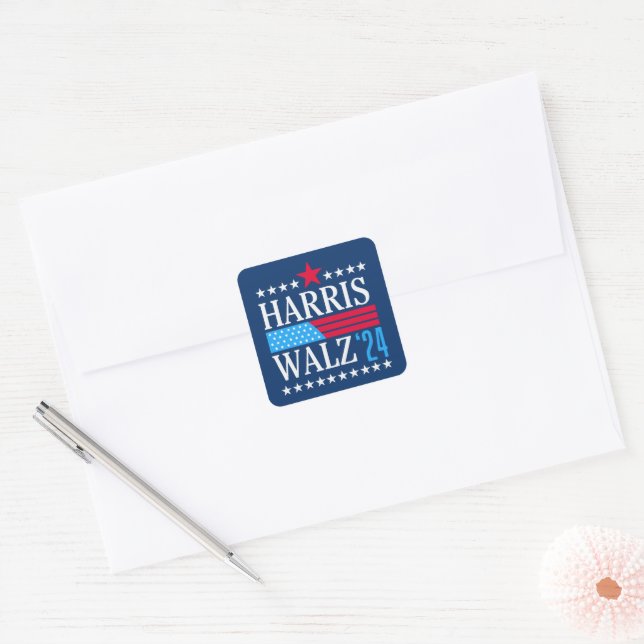 Harris Walz 2024 Square Sticker (Envelope)