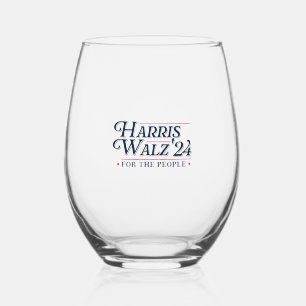 Harris Walz 2024  Stemless Wine Glass