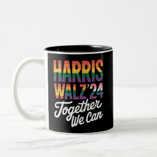 Harris Walz 2024 Together We Can Election LGBTQIA  Two-Tone Coffee Mug