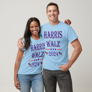 Harris Walz 2024 USA Democrat Donkeys Unisex Light T-Shirt