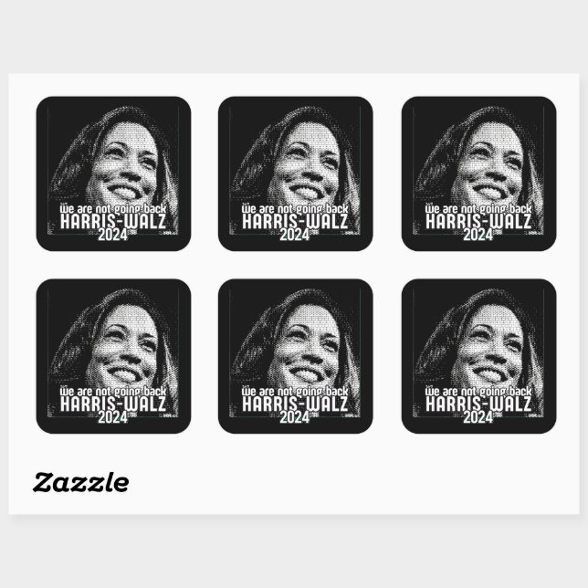 HARRIS-WALZ 2024 WE ARE NOT GOING BACK SQUARE STICKER (Sheet)