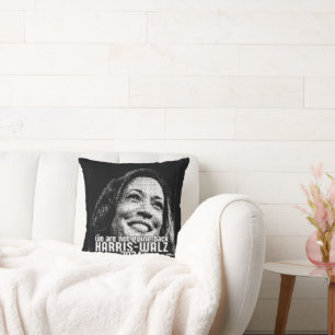 HARRIS-WALZ 2024 WE ARE NOT GOING BACK THROW PILLOW