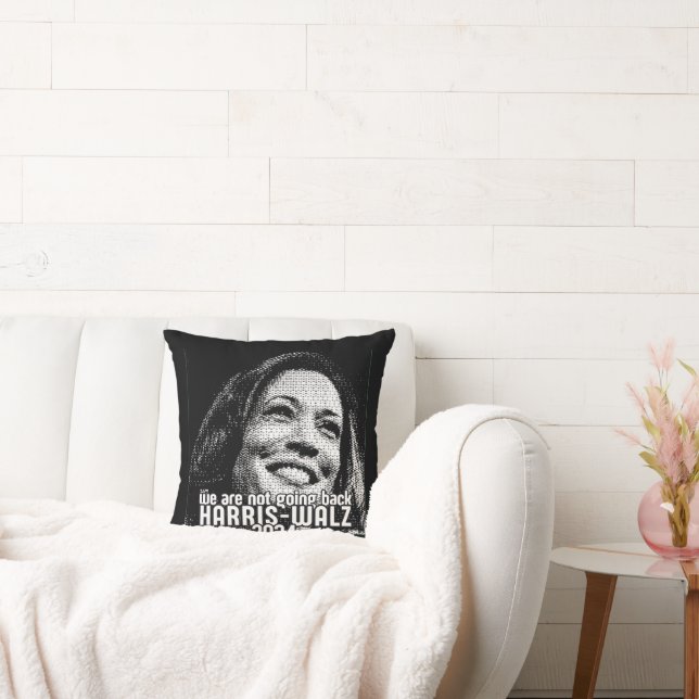 HARRIS-WALZ 2024 WE ARE NOT GOING BACK THROW PILLOW (Couch)