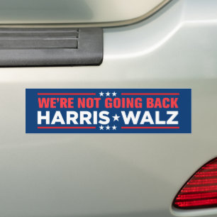 Harris Walz 2024 We're Not Going Back Bumper Sticker
