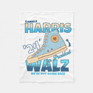 Harris Walz 2024 We're Not Going Back Sneaker Fleece Blanket